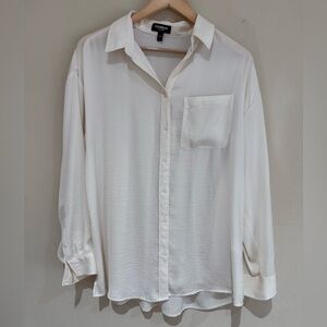 Express Cream Casual Button Down Shirt Size Medium